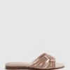 Reiss Nude Eryn Suede Embellished Flat Sandals