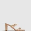 Reiss Almond Emmy Leather Strappy Block Heels