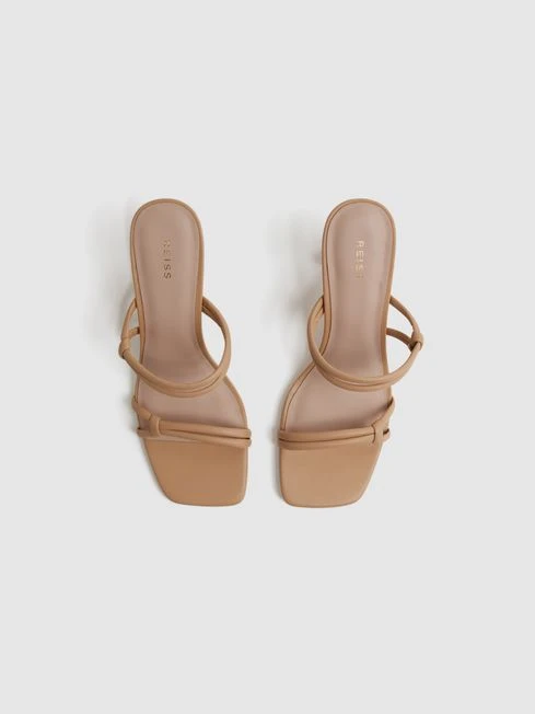 Reiss Almond Emmy Leather Strappy Block Heels 3 Reiss Almond Emmy Leather Strappy Block Heels – Image 3