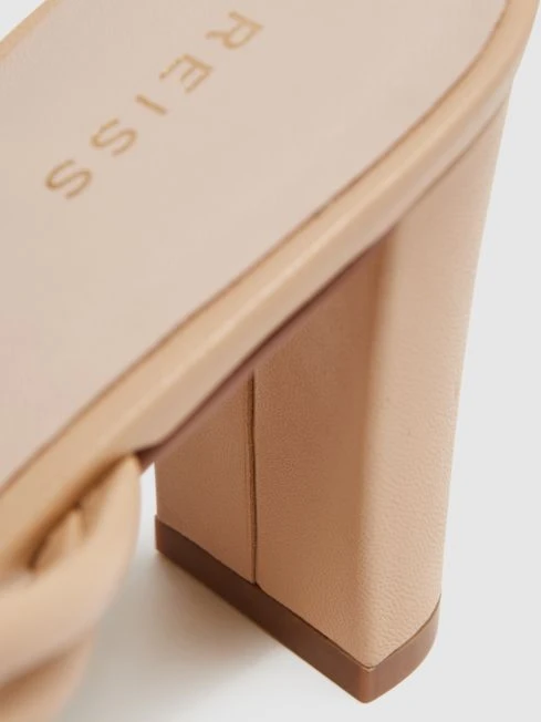 Reiss Almond Emmy Leather Strappy Block Heels 5 Reiss Almond Emmy Leather Strappy Block Heels – Image 5