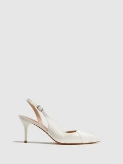 Reiss Off White Cecily Pointed Court Shoes
