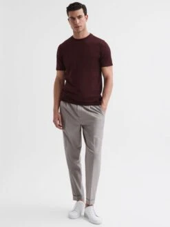 Reiss Bordeaux Bless Crew Neck T-Shirt -Reiss D50 922s3