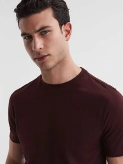 Reiss Bordeaux Bless Crew Neck T-Shirt -Reiss D50 922s4