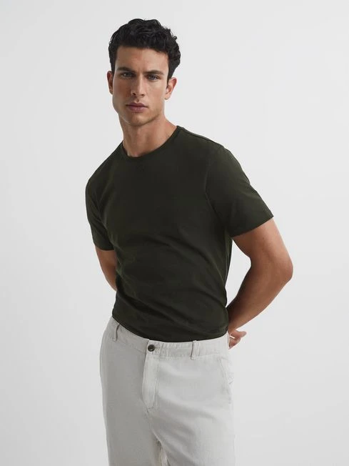 Reiss Oxidised Green Bless Crew Neck T-Shirt 1 Reiss Oxidised Green Bless Crew Neck T-Shirt