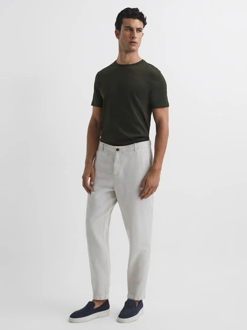 Reiss Oxidised Green Bless Crew Neck T-Shirt 3 Reiss Oxidised Green Bless Crew Neck T-Shirt – Image 3