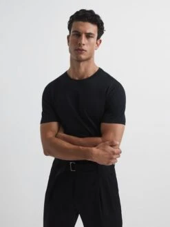 Reiss Black Bless Crew Neck T-Shirt