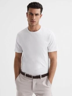 Reiss White Bless Crew Neck T-Shirt
