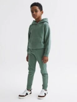 Reiss Fern Green Alexander Junior Oversized Garment Dye Jersey Hoodie -Reiss D50 962s3