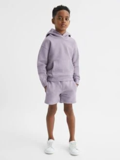 Reiss Lilac Alexander Senior Oversized Garment Dye Jersey Hoodie