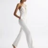 Reiss Ivory Cora Lace Plunge Neck Jumpsuit