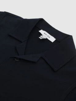 Reiss Navy Caspa Junior Cotton Jersey Buttoned Shirt 11 Reiss Navy Caspa Junior Cotton Jersey Buttoned Shirt -Reiss D51 082s6