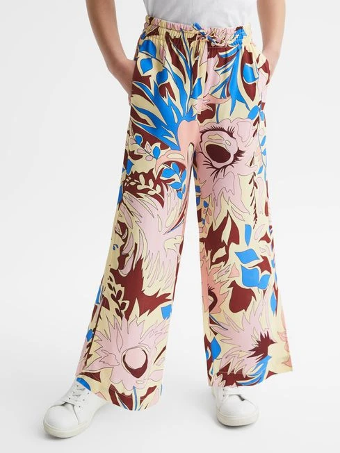Reiss Lilac Liv Senior Floral Printed Straight Leg Trousers 3 Reiss Lilac Liv Senior Floral Printed Straight Leg Trousers – Image 3