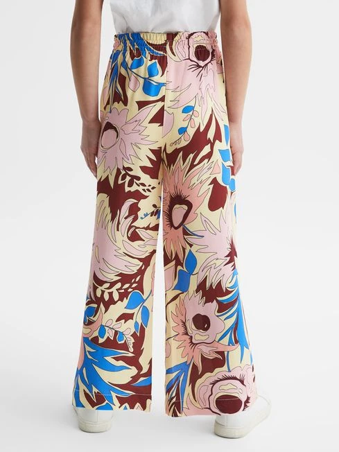 Reiss Lilac Liv Senior Floral Printed Straight Leg Trousers 5 Reiss Lilac Liv Senior Floral Printed Straight Leg Trousers – Image 5