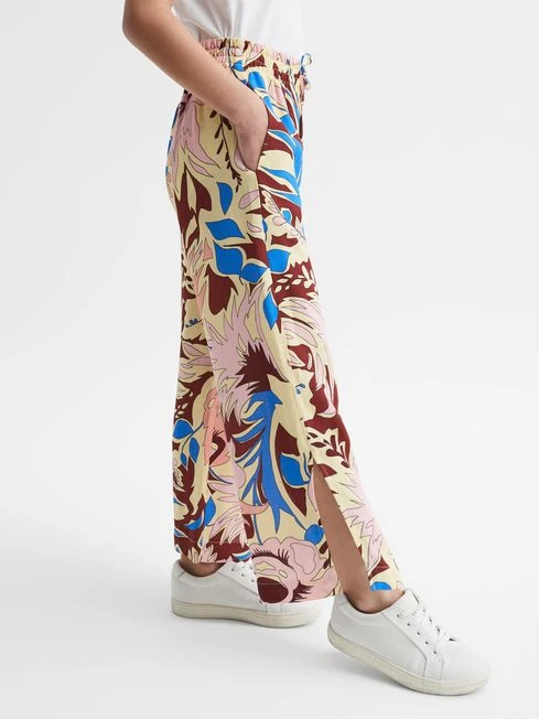 Reiss Lilac Liv Senior Floral Printed Straight Leg Trousers 6 Reiss Lilac Liv Senior Floral Printed Straight Leg Trousers – Image 6