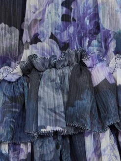 Reiss Blue Print Henrietta Senior Printed Tiered Dress -Reiss D54 769s6