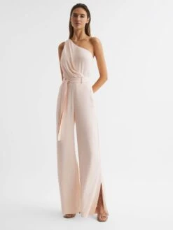 Reiss Nude Eliza Off-The-Shoulder Jumpsuit