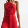 Reiss Red Eliza Petite Off-The-Shoulder Jumpsuit