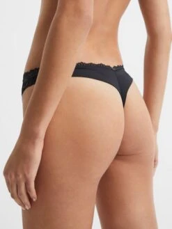 Reiss Black Calvin Klein Underwear Lace Thong -Reiss D56825s5