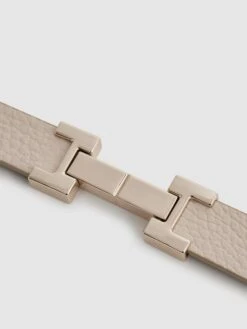 Reiss Stone Hayley Leather Square Hinge Belt -Reiss D57 926s4