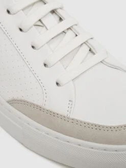 Reiss Sage/White Ashley Low Top Leather Trainers -Reiss D57 930s4