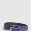 Reiss Purple Molly Mini Leather Waist Belt