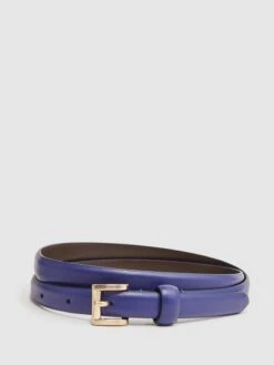 Reiss Purple Molly Mini Leather Waist Belt
