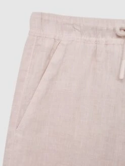 Reiss Soft Pink Cleo Senior Linen Drawstring Trousers -Reiss D62 082s6