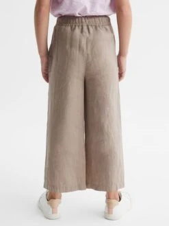 Reiss Mink Cleo Junior Linen Drawstring Trousers -Reiss D62 084s5