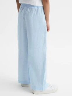 Reiss Ice Blue Cleo Junior Linen Drawstring Trousers 10 Reiss Ice Blue Cleo Junior Linen Drawstring Trousers -Reiss D62 085s5
