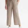 Reiss Mink Cleo Senior Linen Drawstring Trousers