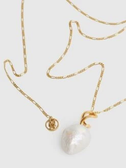 Reiss Gold Twister Maria Black Necklace -Reiss D62 351s5