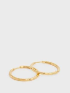 Reiss Gold Senorita 20 Maria Black Hoop Earrings -Reiss D62 353s4