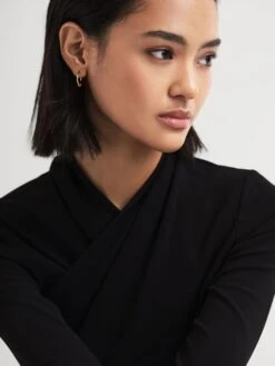 Maria Black Huggie Earring -Reiss D62 355s7