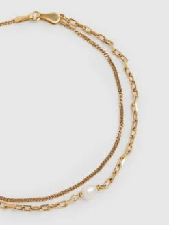 Reiss Gold Cantare Maria Black Bracelet -Reiss D62 364s3