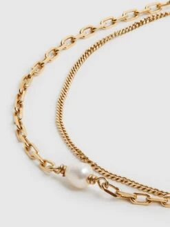 Reiss Gold Cantare Maria Black Bracelet -Reiss D62 364s5