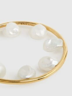 Reiss Gold Baroque 35 Maria Black Hoop Earring -Reiss D62 367s4