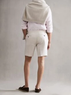 Reiss Oatmeal Searcy Linen Side Adjuster Shorts -Reiss D62 925s5