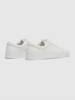 Reiss White Luca Tumbled Tumbled Leather Sneakers -Reiss D65 235s4