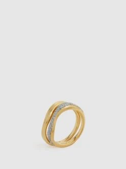 Reiss Gold Soma Maria Black Ring