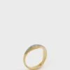 Reiss Gold Aura Maria Black Glitter Ring