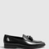 Reiss Black Windsor Suede Tassel Loafers