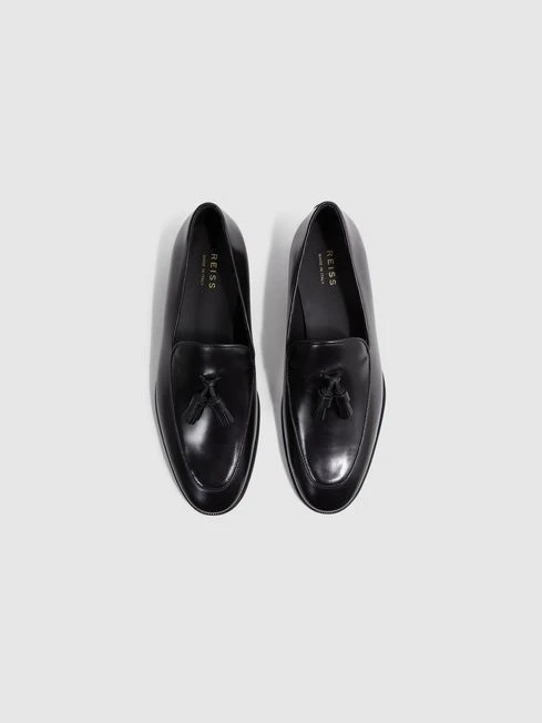 Reiss Black Windsor Suede Tassel Loafers 4 Reiss Black Windsor Suede Tassel Loafers – Image 4