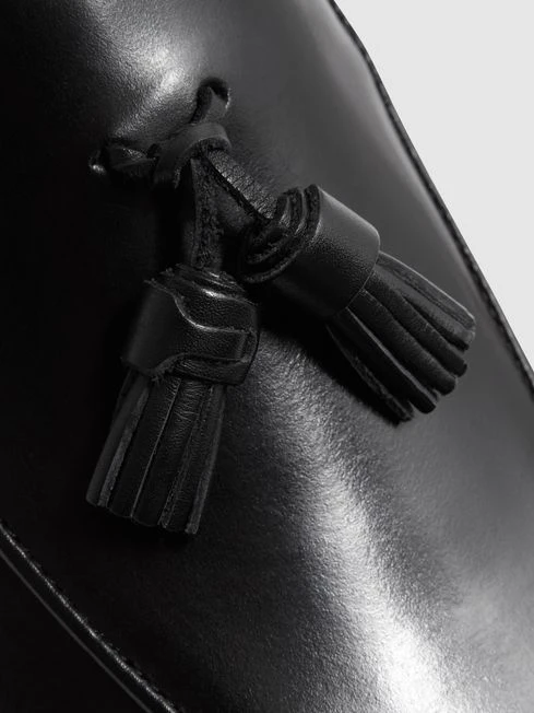 Reiss Black Windsor Suede Tassel Loafers 6 Reiss Black Windsor Suede Tassel Loafers – Image 6