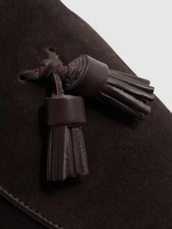 Reiss Chocolate Windsor Suede Tassel Loafers -Reiss D67 729s6