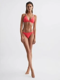 Reiss Bright Coral Ripley Triangle Bikini Top -Reiss D68 917s3