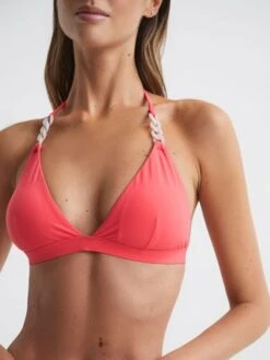 Reiss Bright Coral Ripley Triangle Bikini Top -Reiss D68 917s4