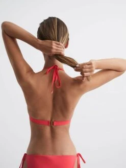 Reiss Bright Coral Ripley Triangle Bikini Top -Reiss D68 917s5