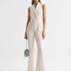 Reiss Ivory Dani Petite Tuxedo Jumpsuit