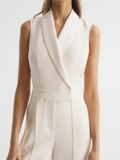 Reiss Ivory Dani Petite Tuxedo Jumpsuit -Reiss D68 977s4