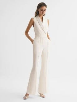 Reiss Ivory Dani Petite Tuxedo Jumpsuit -Reiss D68 977s6